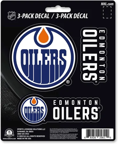 Vista 7 de FANMATS NHL - Juego de calcomanías unisex NHL de 3 piezas Rojo