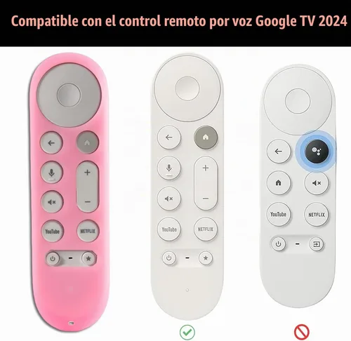 Vista 2 de Funda protectora para Google TV Streamer 4K 2024 Chromecast Remote Case Funda y caja de control remoto, brilla en la oscuridad, rosa brillante