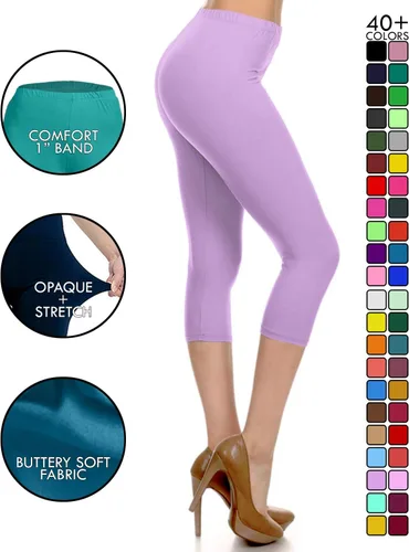 Vista 2 de Leggings Depot Leggings de cintura alta para mujer, pantalones suaves de 1 pulgada de cintura, regulares, Plus, 1X3X, 3X5X