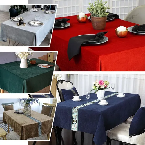 Vista 5 de Efavormart - Mantel rectangular de terciopelo negro prémium de 60 x 102 pulgadas para eventos de fiesta de boda