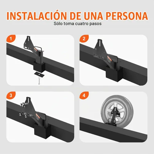 Vista 3 de VEVOR Soporte para neumáticos de repuesto, soporte de neumático de repuesto para remolque, capacidad de 160 libras, accesorios de remolque