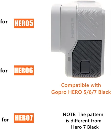 Vista 2 de Cubierta de puerta lateral de repuesto para GoPro 5/6/7, a prueba de polvo e impermeable, parte de reparación de la cubierta del puerto USB