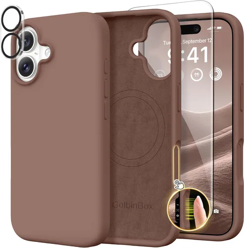 Vista 115 de GolbinBox Funda magnética para iPhone 17, compatible con MagSafe, cubierta de silicona integrada para control de cámara, funda de silicona líquida a