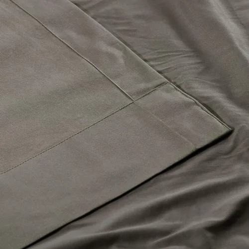 Vista 4 de HPD Half Price Drapes PRCT-S04B-84-FP - Cortina plisada de algodón sólido (1 panel), 25 x 84 pulgadas, gris Millstone