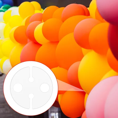 Vista 6 de Kigley 200 clips de globo transparentes blancos para sellar herramienta de lazo redondo de plástico