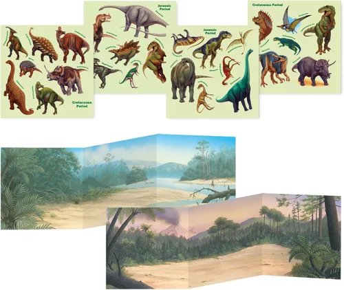 Vista 2 de Peaceable Kingdom Bolso adhesivo reutilizable de dinosaurio de prensa