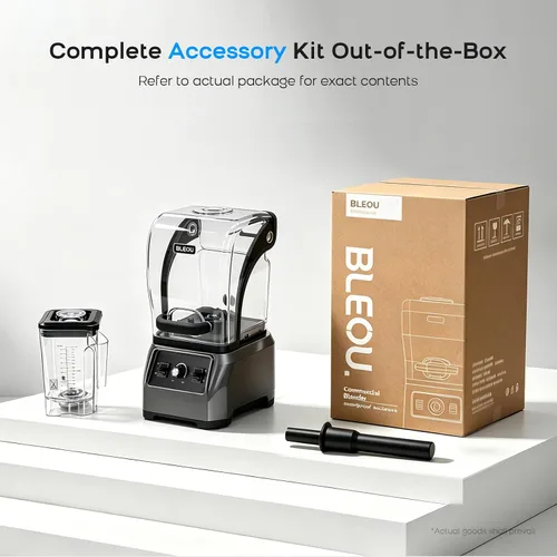 Vista 9 de Bleou 1680W Commercial Blender with Sound Shield & Self-Cleaning