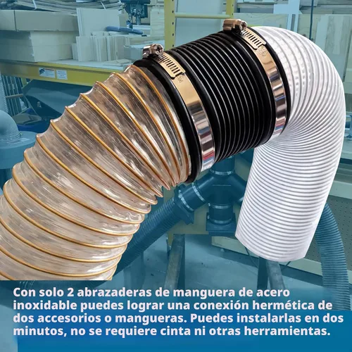 Vista 4 de Puertos de conector de manguera flexible de control de polvo de 4 pulgadas 70149 para manguera de recolección de polvo de carpintería de 4 pulgadas