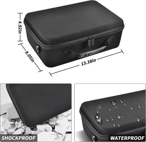 Vista 5 de Funda de viaje compatible con auriculares MetaOculus Quest Pro VR y controladores táctiles, bolsa de transporte portátil para base de carga