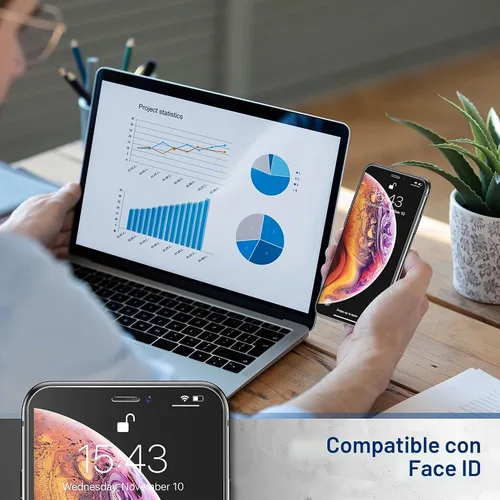 Vista 5 de ImpactStrong Protector de pantalla de vidrio templado inastillable para iPhone 11 Pro/iPhone XS/iPhone X, marco de fácil instalación, sin burbujas