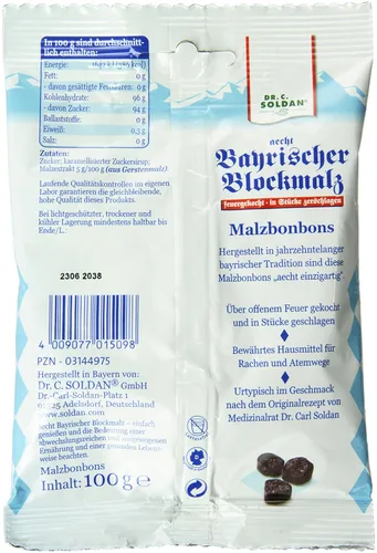 Vista 2 de Soldan Bayrischer Blockmalz Drops (Bavarian Malt Candy), bolsas de 3.5 onzas (paquete de 6)