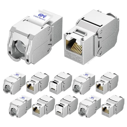 Vista 8 de Cable Matters Conector Keystone Cat6A / Cat6 RJ45 Blindado de 10Gbps con obturador integrado, con certificación UL, paquete de 6 Model 180014