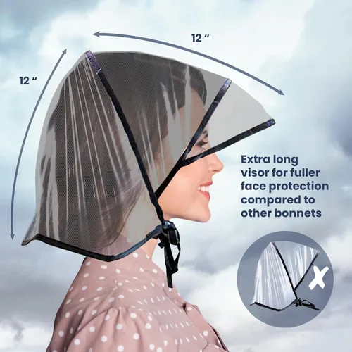 Vista 4 de Gorro impermeable con visera de corte completo y red para hombres y mujeres (unisex)