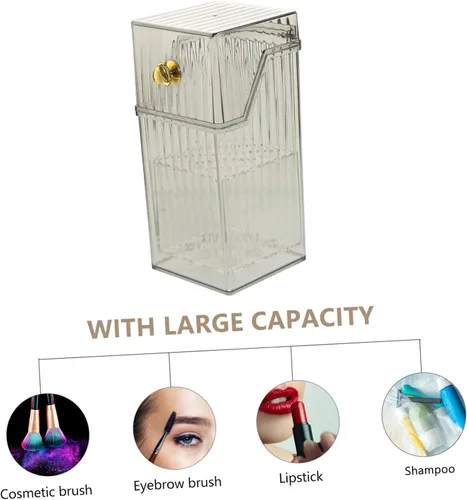 Vista 6 de Angoily Organizador de brochas de maquillaje, almacenamiento transparente para pinceles, bolígrafos y cosméticos, diseño estable, artesanía fina