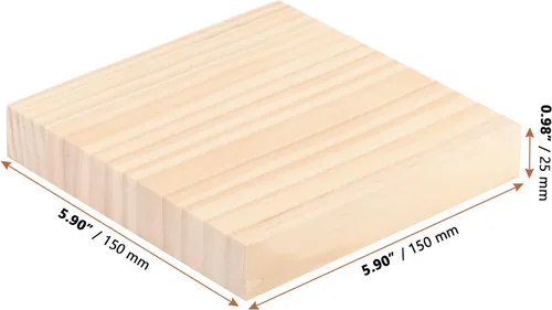 Vista 2 de LEXININ 10 bloques de tallado de madera de 6 x 6 x 1 pulgadas, bloques de madera, bloques de tala sin terminar para manualidades, proyectos