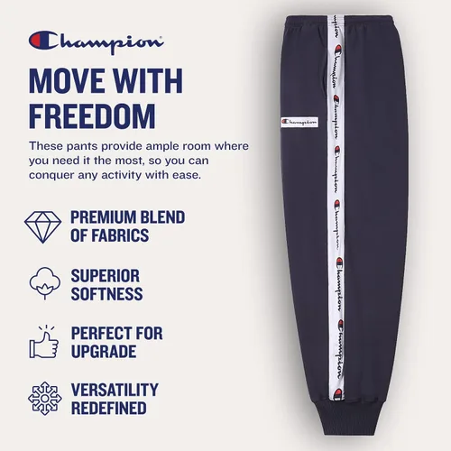 Vista 5 de Champion Pantalones deportivos para hombres grandes y altos - Joggers bordados de forro polar para hombre