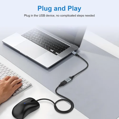 Vista 2 de Adaptador USB C a USB 3.0, adaptador OTG para Android iPhone 16e/16/16 Pro/16 Pro Max/16 Plus/15/15 Pro/15 Pro Max/15 Plus, tipo C macho a USB