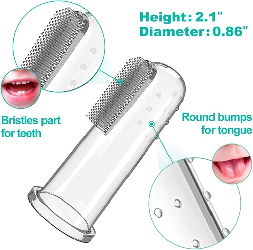 Vista 3 de Bassion Juego de cepillos de dientes para bebé, 6 piezas de cepillo de dientes suave para bebés con 6 cajas, cepillo de dientes de silicona
