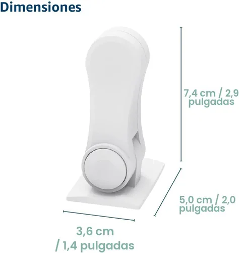 Vista 6 de Inaya Cerradura de palanca de puerta a prueba de niños, cerradura de manija de puerta a prueba de bebés, diseño minimalista, adhesivo 3M y sin