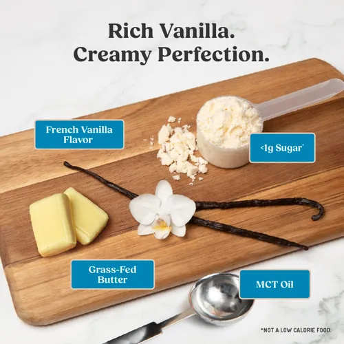 Vista 6 de Crema de Café Bulletproof Vainilla Francesa, 14.8 Onzas, Crema de Café Keto con Aceite MCT y Mantequilla Alimentada con Hierba Apoya la función