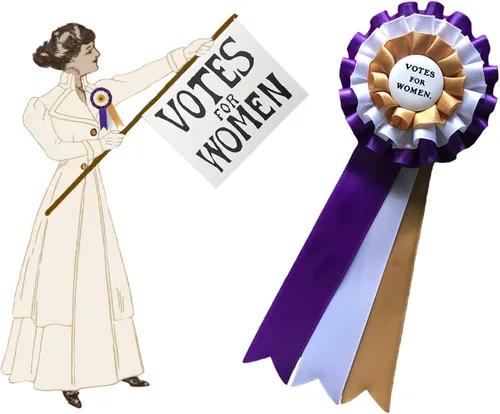 Vista 2 de Suffragette Suffragist - Banderines para mujer 3 unidades color dorado
