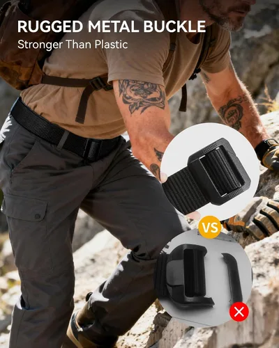 Vista 3 de CHAOREN Cinturón táctico para hombre - Cinturón EDC de nailon para CCW militar