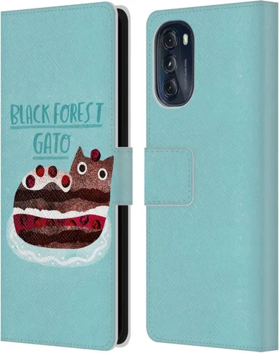 Vista 16 de Head Case Designs Officially Licensed Planet Cat Avocato Puns Leather Book Wallet Case Cover Compatible with Motorola Moto G (2022)