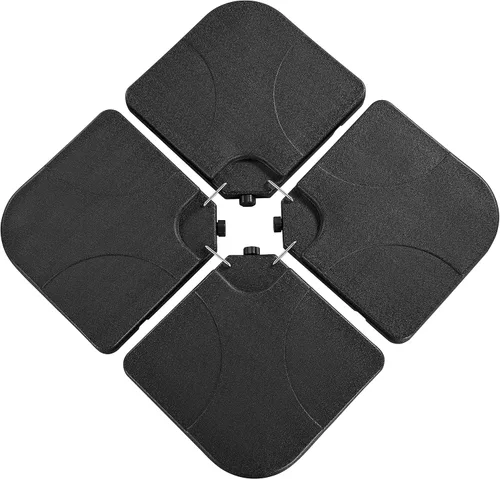 Vista 11 de Yaheetech 4 piezas de 200 libras voladizas con base de paraguas de agua o arena, soporte de mercado para patio con bloqueo en U con forma cuadrada