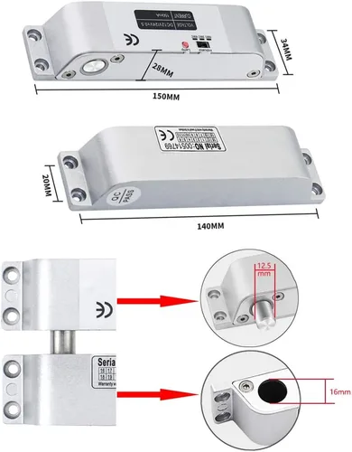 Vista 6 de Cerradura de perno de caída eléctrica DC 12V a prueba de fallas NC Modo Cerradura de puerta electrónica para control de acceso Seguridad - Montaje