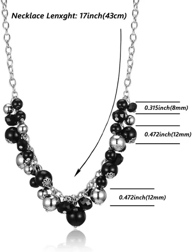 Vista 6 de Collares con colgante de cadena corta para mujer, joyería de moda de plata con perlas y cuentas de cristal, regalos de cumpleaños para mujer