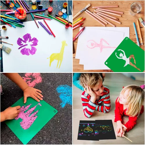 Vista 6 de 20 plantillas para niños para pintar plantillas de tiza de 8 pulgadas
