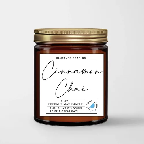 Vista 11 de Bluebyrd - Vela de cera de coco natural de 9 onzas, vela perfumada de manzanas + bourbon de arce, velas de temporada de otoño altamente perfumadas