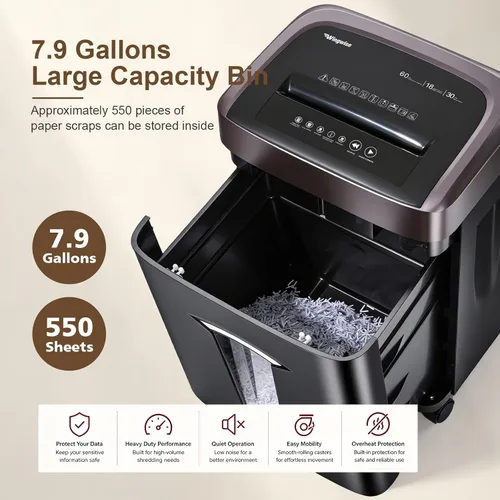 Vista 6 de Wingwise Trituradora de papel micro cortada de 16 hojas resistente