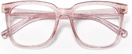 Vista 21 de PANNER Gafas cuadradas de gran tamaño con bloqueo de luz azul antideslumbrante para computadora Naranja claro