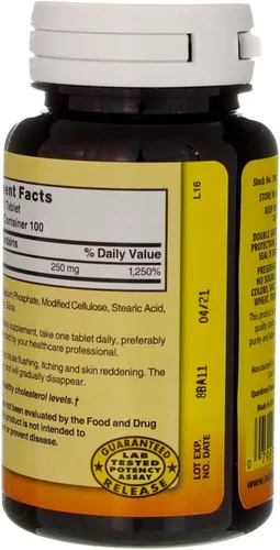 Vista 3 de Nature's Blend Niacina Liberación Temporizada 250 mg 250 mg 100 Tabletas