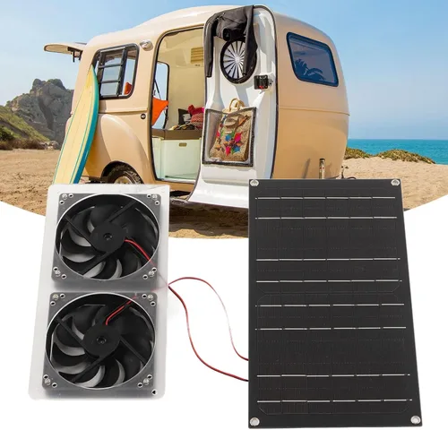 Vista 7 de Ventilador del generador solar, extractor de aire accionado solar compacto de 5 V para RV