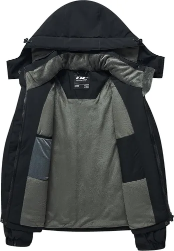 Vista 3 de Diamond Candy Chaquetas de esquí impermeables para mujer, chaqueta de nieve cálida para invierno, rompevientos de montaña, con capucha