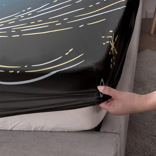 Vista 6 de HOSIMA - Juego de ropa de cama con diseño de ajolote para decoración de dormitorio infantil, patrón de dibujos animados espaciales Kawaii, animales