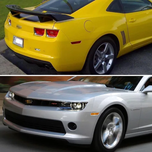 Vista 4 de Para 2010 2011 2012 2013 2014 2015 Chevrolet Camaro parachoques trasero y delantero lateral marcador carcasas 4 unids Carcasa ámbar+Carcasa roja