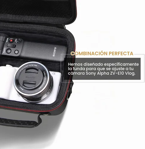 Vista 5 de LTGEM - Funda para cámara compatible con cámara Sony Alpha ZV-E10 / ZV-1F / ZV-1 / ZV-1 II con correa para el hombro LTGEM, compatible con kit