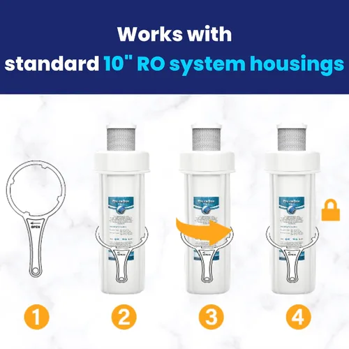 Vista 7 de ERO - Juego de 5 filtros de ósmosis inversa anual, filtro de agua de ósmosis inversa de 5 etapas, kit de sistema de filtración de agua RO debajo