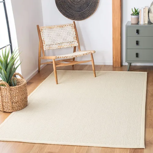 Vista 6 de SAFAVIEH Palm Beach Collection - Alfombra de pasillo, 2 x 8 pies, marfil, sisal y lana anudados a mano, ideal para zonas de alto tráfico en sala