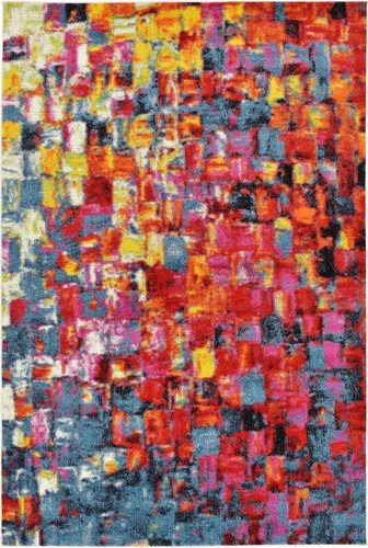 Vista 16 de Unique Loom colección Lyon - Alfombra abstracta y moderna, Polipropileno, Multi/Verde