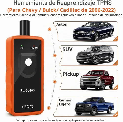 Vista 2 de JDIAG EL-50448 Herramienta de restablecimiento TPMS para el sistema de monitoreo de presión de neumáticos automático de GM, sensor de activación