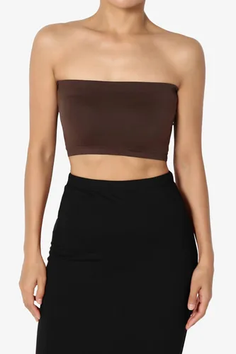 Vista 2 de TheMogan Bralette elástico sin costuras para mujer, sin tirantes, de nailon