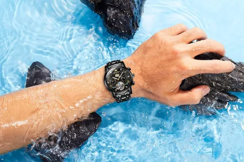 Vista 14 de OLEVS Relojes automáticos para hombre, oro de lujo, vestido de diamantes de cuerda automática, esqueleto mecánico, Tourbillon, reloj de pulsera