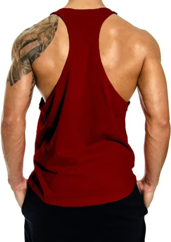 Vista 3 de GYMLEADER Camiseta sin mangas para hombre, camiseta de entrenamiento para gimnasio, muscular, espalda en Y, para fisicoculturismo