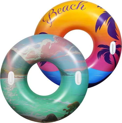 Vista 22 de HeySplash Flotadores de piscina, tubos de piscina para adultos, flotadores inflables divertidos para piscina, playa, lago, río, fiesta, decoración
