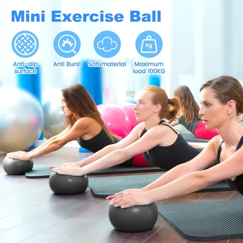 Vista 4 de Pelota de pilates de 9 pulgadas, pelota de ejercicio pequeña, pelota de entrenamiento para barra, pilates, yoga, estabilidad, entrenamiento
