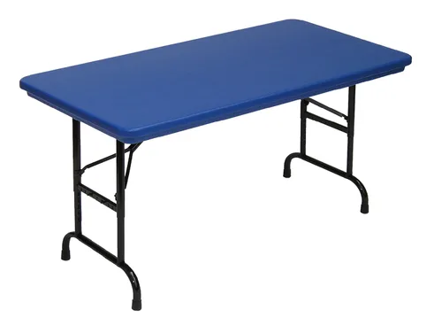 Vista 13 de Correll RA2448 24 serie R mesa plegable de acero inoxidable, altura ajustable para tareas comerciales, rectangular con 24 pulgadas de ancho y 48